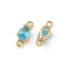Brass Pave Cubic Zirconia Connector Charms&nbsp;KK-Z136-46G-02