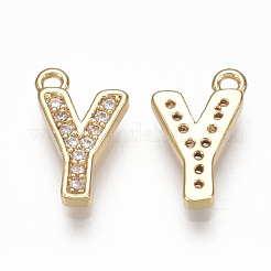 Brass Cubic Zirconia Charms&nbsp;KK-S348-330Y