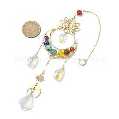 7 Chakra Gemstone & Lotus Moon Hanging Ornaments&nbsp;HJEW-TA00176