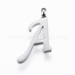 Tarnish Resistant 304 Stainless Steel Alphabet Pendants&nbsp;STAS-F129-P