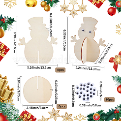 6Pcs Christmas Unfinished Wooden Snowman Ornaments&nbsp;WOOD-SP0001-72