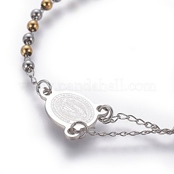 304 Stainless Steel Charm Bracelets&nbsp;BJEW-P258-17GP