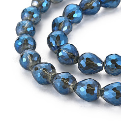 Electroplate Glass Beads Strands with Faceted&nbsp;EGLA-T008-024-A01