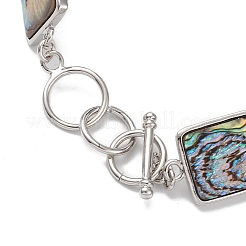 Natural Abalone Shell/Paua Shell Link Chain Bracelets&nbsp;BJEW-E077-01P-04