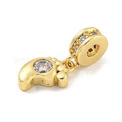 Brass Micro Pave Clear Cubic Zirconia Pendants&nbsp;LS-KK-U007-02G-08