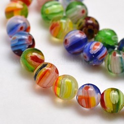 Round Millefiori Glass Beads Strands&nbsp;LK-P001-05