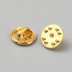 Flat Round Iron Lapel Pin Backs for Replacement Uniform Badge&nbsp;DIY-WH20007-356G