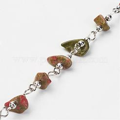 Natural Gemstone Chips Handmade Beaded Chains&nbsp;AJEW-JB00281