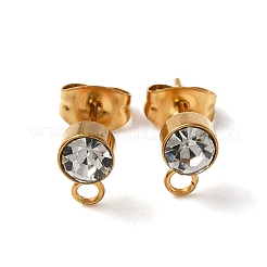 304 Stainless Steel Stud Earrings Findings&nbsp;STAS-WH0029-44C-G