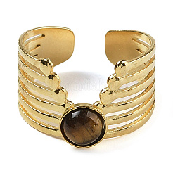 Natural Tiger Eye Finger Rings&nbsp;RJEW-U027-02G-09