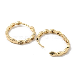 Brass Micro Pave Clear Cubic Zirconia Hoop Earrings&nbsp;EJEW-E295-03KCG