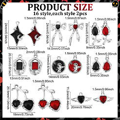 32Pcs 16 Styles Retro Alloy Enamel Pendants&nbsp;ENAM-PH0003-13