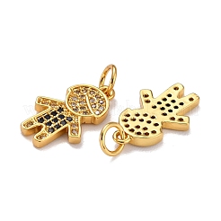 Brass Micro Pave Cubic Zirconia Charms&nbsp;ZIRC-A021-49G-A