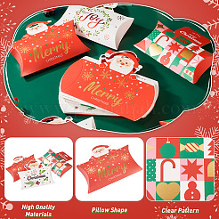 20Pcs 4 Styles Christmas Theme Paper Pillow Gift Boxes&nbsp;CON-TA0001-25