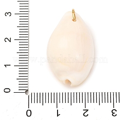 Printed Natural Cowrie Shell Pendants&nbsp;STAS-Z168-03G-01