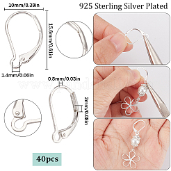 40Pcs Brass Leverback Earring Findings&nbsp;KK-SC0005-65