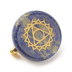 Gemstone Flat Round with Chakra Lapel Pin&nbsp;JEWB-BR00075