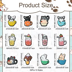 60Pcs 12 Styles Animal Style PVC Cabochons&nbsp;KY-CJ0002-07