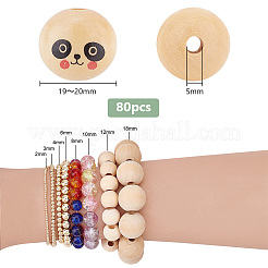 80Pcs Natural Wood European Beads&nbsp;WOOD-PH0002-73