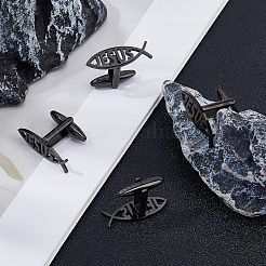 2 Pairs Stainless Steel Cufflinks&nbsp;AJEW-FH0006-22B