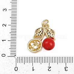 Brass Micro Pave Cubic Zirconia Pendants&nbsp;KK-D409-32G