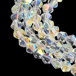 Electroplate Transparent Glass Beads Strands&nbsp;EGLA-K015-18Y