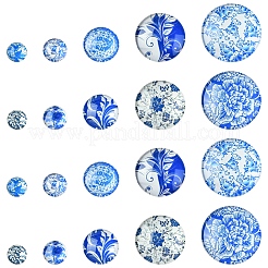 40Pcs 5 Styles Printed Glass Cabochons&nbsp;GGLA-FS0001-11