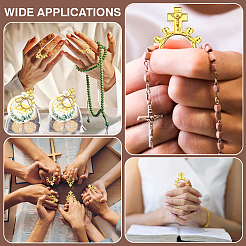 Cross Alloy Finger Rings & Paper Card & Jute Cord & Polyester Gauze Bag&nbsp;RJEW-WH0011-30