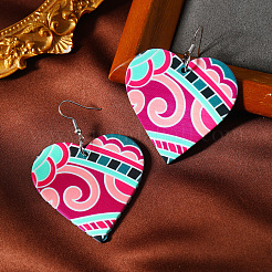 Printed Acrylic Dangle Earrings for Women&nbsp;WG7422D-01