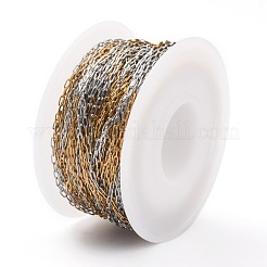 Two Tone 304 Stainless Steel Paperclip Chains&nbsp;CHS-B001-11A