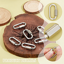 6Pcs Alloy Screw Carabiner Lock Charms&nbsp;FIND-UN0003-31P