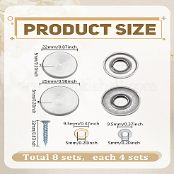 8 Boxs 2 Styles 304 Stainless Steel Hinged Screw Cover Sets&nbsp;CABI-LP0001-13B