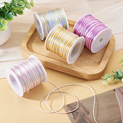 4 Rolls 4 Colors Segment Dyed Nylon Rattail Satin Cords&nbsp;NWIR-TA0001-21