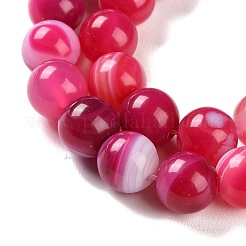 Natural Striped Agate/Banded Agate Beads Strands&nbsp;G-Z060-A01-C06