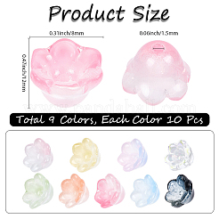 90Pcs 9 Colors Lampwork Beads&nbsp;LAMP-PA0001-12