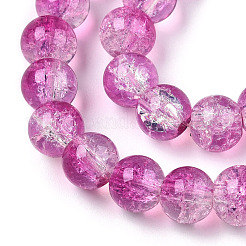 Transparent Crackle Baking Paint Glass Beads Strands&nbsp;DGLA-T003-01A-09