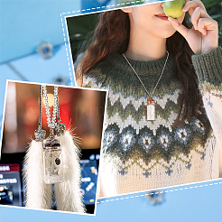 8Pcs 8 Style Glass Sea Wish Bottle with Natural Trumpet Shell Pendant Necklaces Set&nbsp;NJEW-AB00005