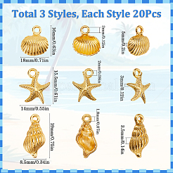 60Pcs 3 Styles Ocean Theme Alloy Pendants&nbsp;FIND-SC0012-44