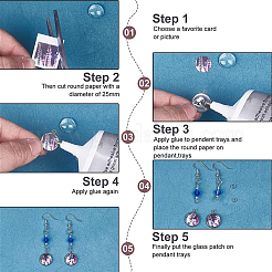 DIY Blank Dome 304 Stainless Steel Pendant Making Kits&nbsp;DIY-UN0056-03A