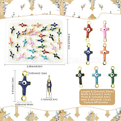 28Pcs 7 Colors Brass Enamel Connector Charms&nbsp;KK-FS0002-04