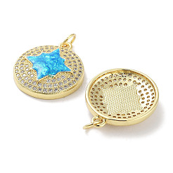 Brass Micro Pave Clear Cubic Zirconia Pendants&nbsp;KK-L213-003G