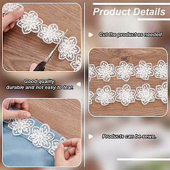 Organza Lace Trim with Resin Imitation Pearl Beads&nbsp;OCOR-WH0085-53B