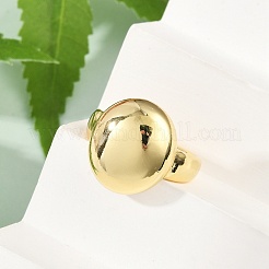 Oval Brass Open Cuff Rings for Women&nbsp;RJEW-G343-16G