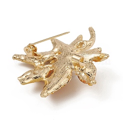 ABS Plastic Imitation Pearl Maple Leaf Brooch Pin&nbsp;JEWB-Q030-13G