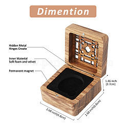Hollow Wood Medal Storage Magnetic Boxes&nbsp;CON-WH0088-93C-01