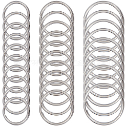 60Pcs 3 Styles 304 Stainless Steel Split Key Rings&nbsp;STAS-CY0001-02P