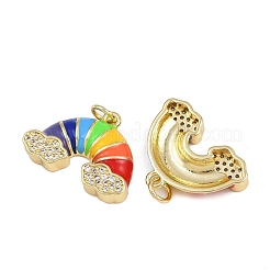 Brass Micro Pave Clear Cubic Zirconia Pendants&nbsp;KK-A269-31G