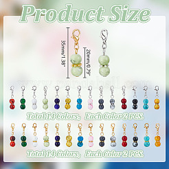 28Pcs 2 Colors Glass Pendant Decoration&nbsp;PALLOY-HY00065