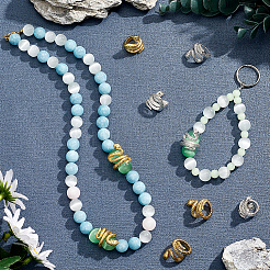 8Pcs 2 Colors Brass Beads&nbsp;KK-PH0014-64