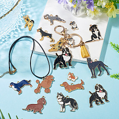 17Pcs 17 Styles Alloy Enamel Pendants&nbsp;ENAM-TA0010-79